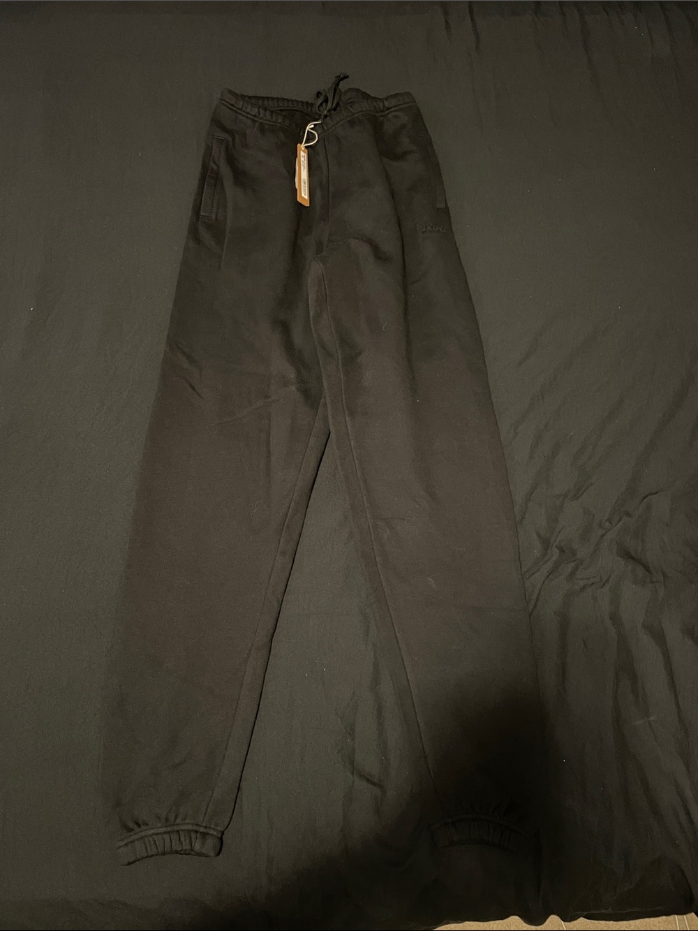 Black cotton fleece classic joggers